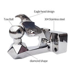 Trailer 304 Stainless Steel Towing Hook for Toyota LC250 Diamond Eagle Head Design Parts Trailer Hitch Base Off-road Accessories 2