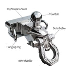 Stainless Steel Towing Hook for 2025 Tank500 Dragon's Tooth Design with Tow Ball and Shackle Trailer Hitch Base Car Accessories 2