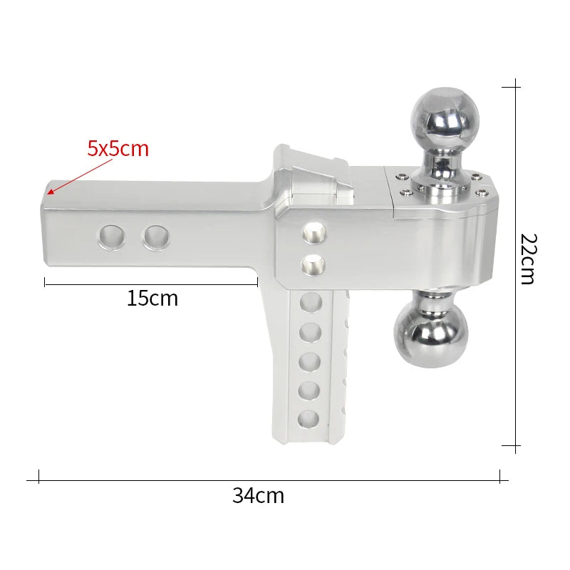 6inch Adjustable Aluminum Alloy Trailer Hitch Dual Ball Mount for 2 Inch Receiver up and Down Height Adjustable Car Towing Hitch 3