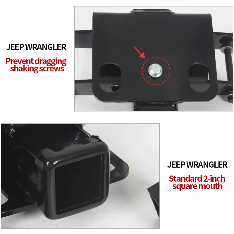 2-inch square Mouth Base for Jeep JK/JL 4x4 off Road Trailer Hitch Car Tow bar Towing Hook Vehicle Coupling Device Accessories 4