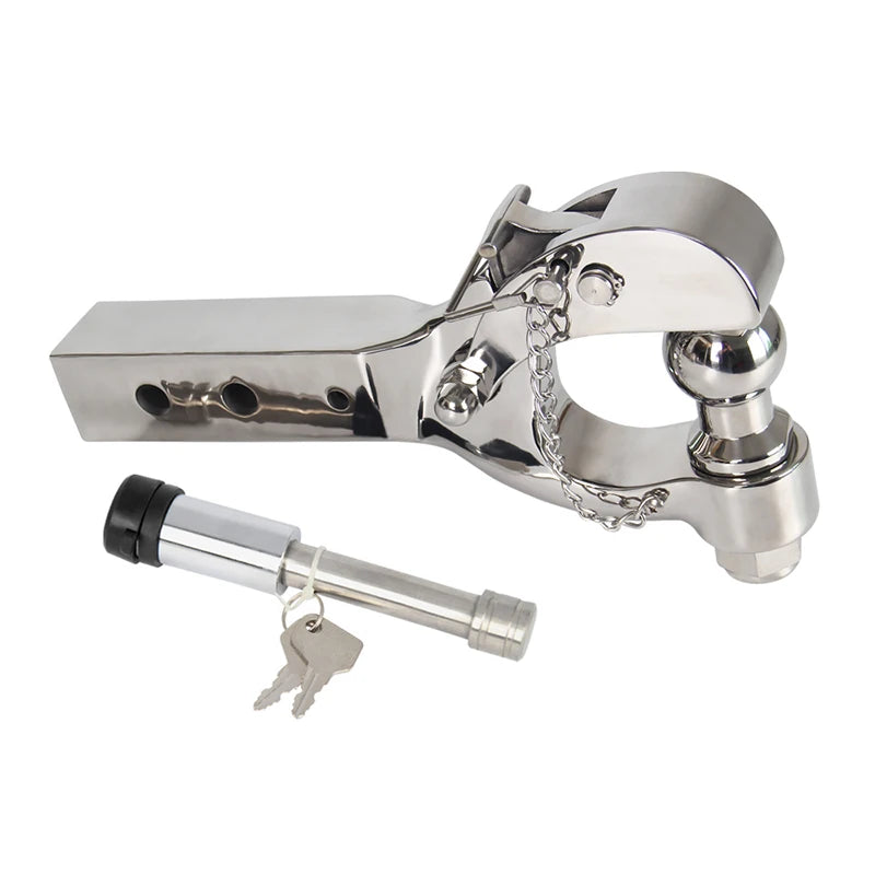 Stainless Steel Cast Battle axe Trailer Hook 5cm X 5cm Tube Arm Parts Off-road Refit Trailer Hitch Car Tow Hook Accessories 2