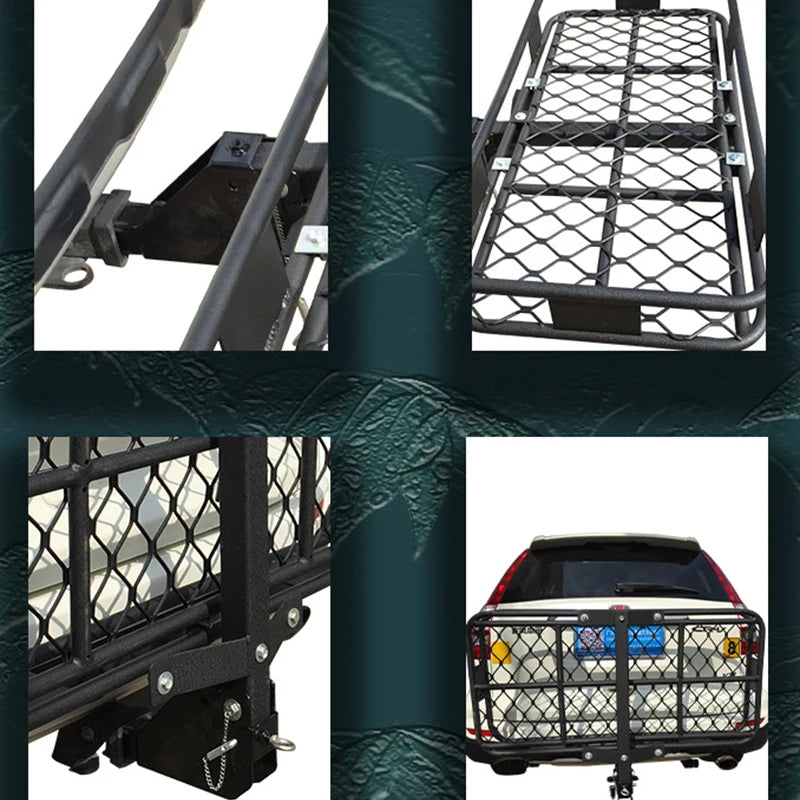 Alloy Material Car Rear 2inch Receiver Outdoor Luggage Basket Frame Kit Basket Rack Trailer Hitch Camp Trailer Accessories 5