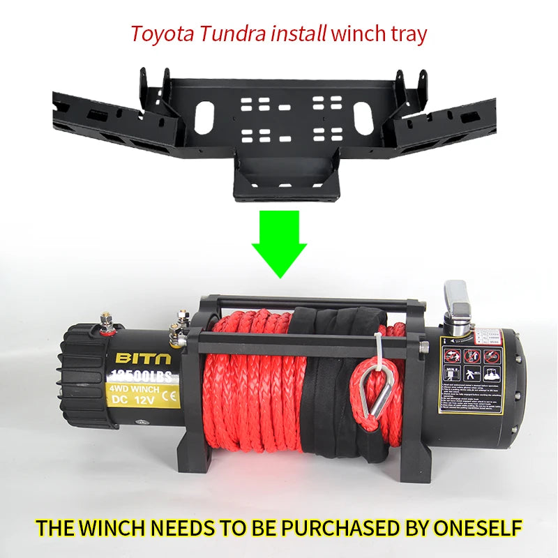For Toyota New Tundra Winch Mounting Rack Holder Parts Steel Front Bumper Winch Tray Bracket Frame Trailer Hitch Car Accessories 3