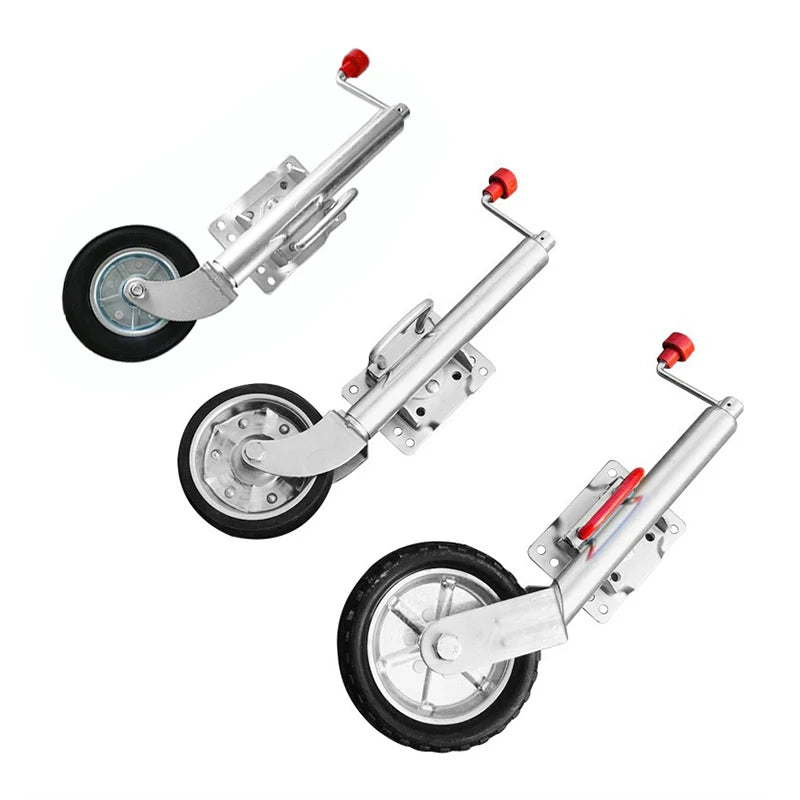New High Quality Top Shaking Hand Cranked Trailer Jack Support Leg Guide Wheel Rubber Hitch Parts 1100lbs 6" 8" 10" 1