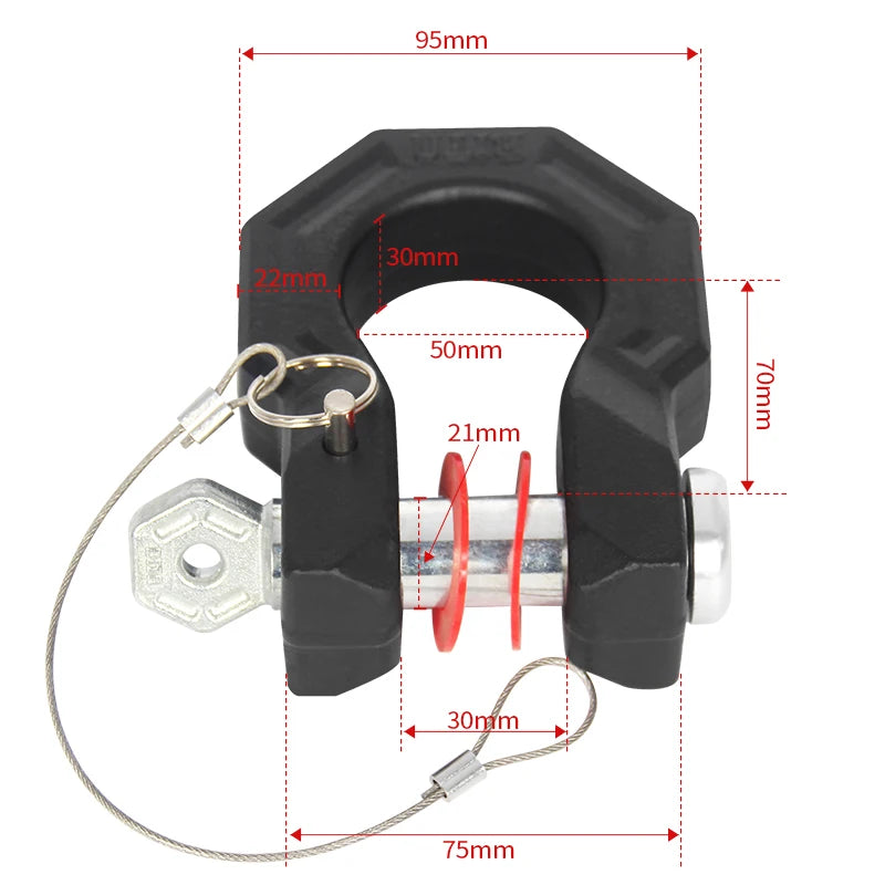 Forged 40CR Steel Trailer Hitch Bow-shackle U-hook Tow Hook Refit Partsl Off-road Trailer Hitch Camp Trailer Car Accessories 2