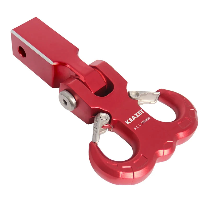 11000lbs 5000KGS 7075 Aluminum Forged Sheep Horn Tow Hook 5cmx5cm Square Mouthed Tube Arm Trailer Hitch for Car Accessories 1