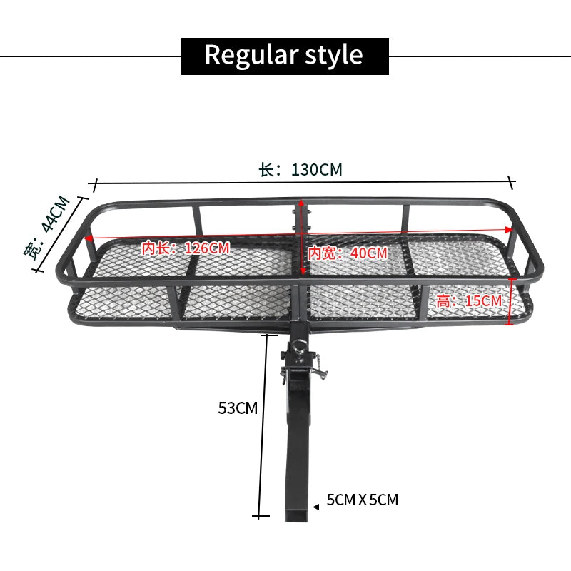 Folding Hitch Cargo Carrier Basket 2 Inch Receiver Mount Heavy Duty Steel Rear Bumper Luggage Rack for SUV Truck Car Road Trip 2