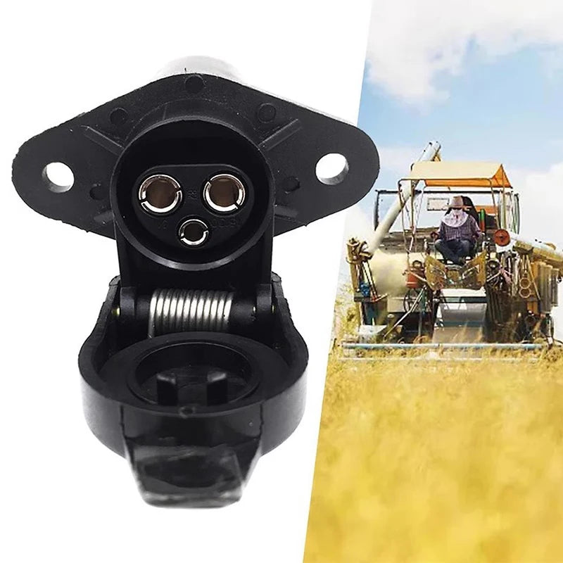 European 3 Pin Trailer Plug and Socket Set Waterproof 3 Pole Socket Connector for Tractor Agricultural Machinery Truck Caravan 6