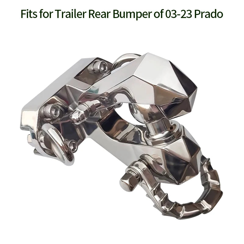Trailer 304 Stainless Steel Tow Hook for Toyota 2003-2023 Prado Viper Design Parts Trailer Hitch Base Off-road Car Accessories 3