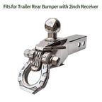 Trailer Dragon's Tooth 304 Stainless Steel Towing Solid Hook with Bow Shackle and Forged Tow Ball Trailer Hitch Arm Car Parts 3