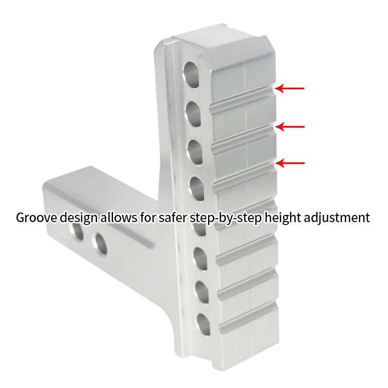 Aluminum Alloy 2inch Tow Ball Trailer Hitch 6inch Tow Arm 2inch Receiver Tow Hook Silver High Quality 6000LBS Off-road 5