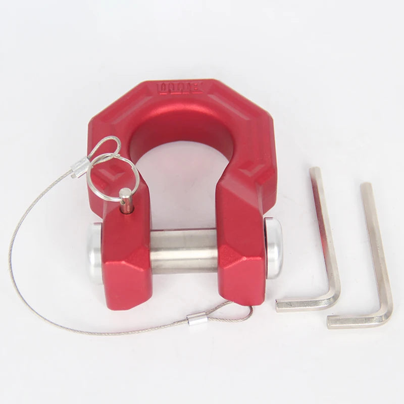 New Rose-Red 7075 Aluminum Alloy Forged Trailer Hitch Bow Shackle U-hook Tow Hook Refit Parts Off-road Car Accessories 15 Ton 3