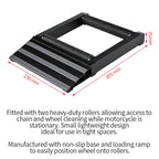 Aluminum Motorcycle Roller Stand with Loading Ramp Non Slip Base Motorcycle Cleaning Maintenance Tool for Workshop Repair Parts 3