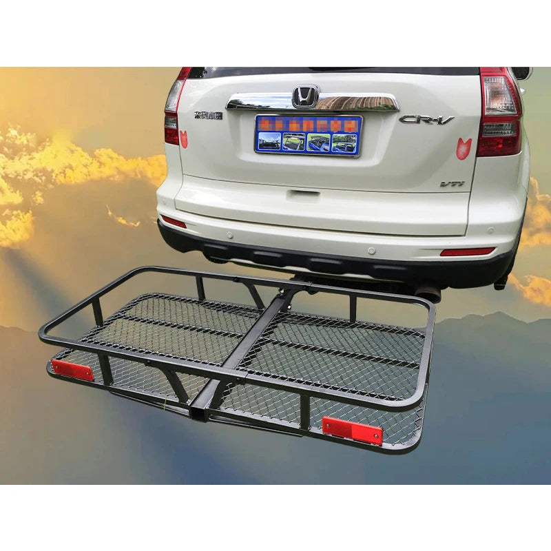 SUV Rear Luggage Compartment Foldable Mesh Large Capacity Outdoor Travel Basket Rack Trailer Hitch Camp Trailer Accessories 2