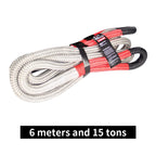 High Tensile Nylon 6m Car Tow Rope 30mm Diameter 15 Tons Trailer Hitch New Condition Off-Road Rescue Tools 2