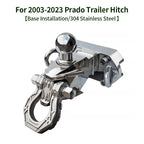 Stainless Steel Tow Hook for 2003-23 Prado LC250 Dragon's Tooth Design with Tow Ball Trailer Hitch Base Off-road Car Accessories 1