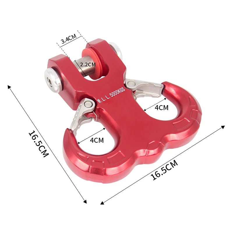 Stainless Steel Creative Base With 7075 Aluminum Alloy Sheep Horn Tow Hook Trailer Hitch Modified Accessories 3
