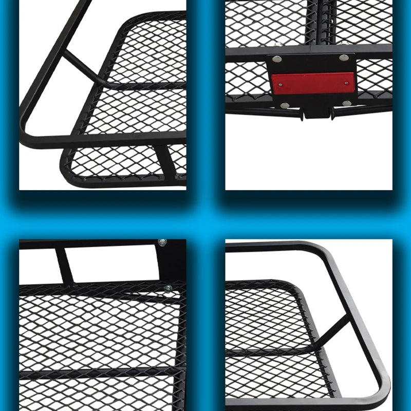 Fits 2inch Receiver Square Mouth Luggage Basket Outdoor Rack Universal Install with Car Trailer Hitch Camp Trailer Accessories 5