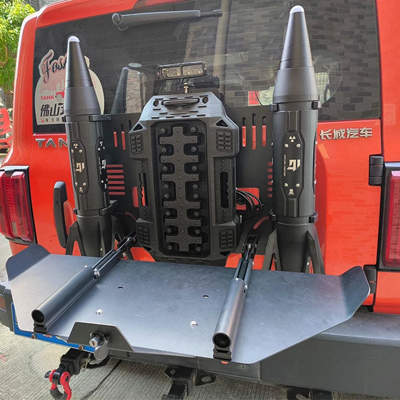 Off-road 5L X 2 Missile Oil Drum Backpack Set Backpack With Engineer Shovel & Escape Board Trailer Hitch Accessories Water Tank 4
