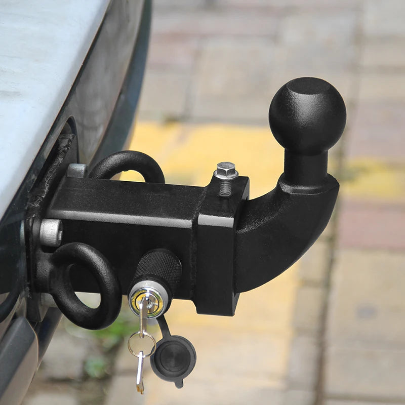 New Black Solid High-Strength 2" Heavy Duty Steel Trailer Arm Ball Mount Hitch Off-road Refit Parts Car Tow Hook 17000lbs 2