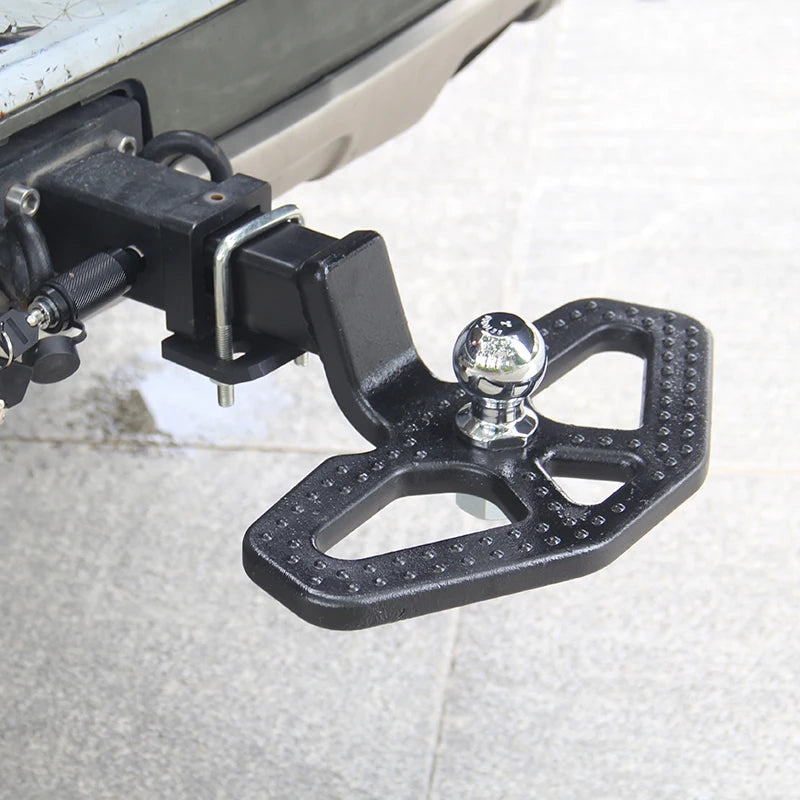 Fits 2inch Receiver Rear Bumper Heavy Duty Steel Trailer Hitch Pedal With 50mm Ball Tow Hook Parts Car Step Accessories 4