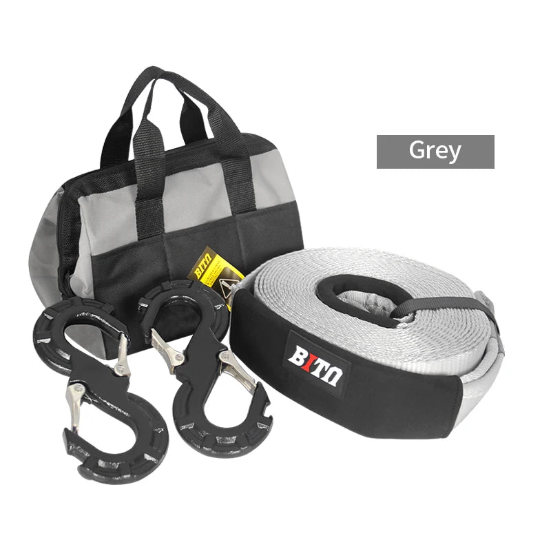 Off-road Forging S-hook 15 Ton Nylon Winch Tow Rope for Trailer Hitch Vehicle Towing Tools 6