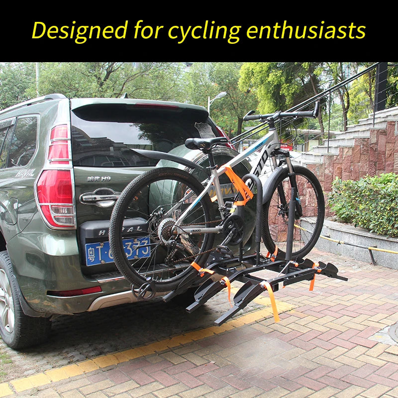 Foldable Bike Car Transport Racks Multiple Bike Car Carrying Square Mouth Quick Insertion Rear Hanging Trailer Hitch Accessories 3