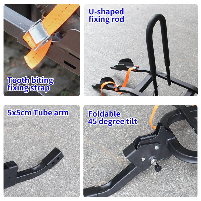 Bicycle Carrier Rack for Rear Bumper 2inch Receiver SUV Car Road Trip Trailer Hitch Outdoor Parts Bike Towing Rack Platform 3