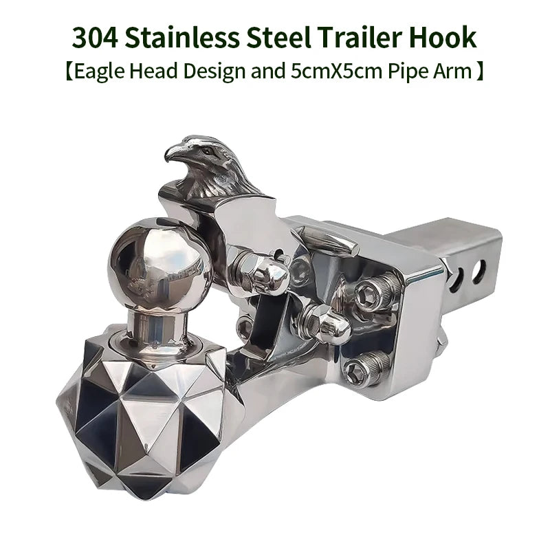 Trailer Stainless Steel Towing Hook Match 2inch Receiver Eagle Head Design Refit Parts Trailer Hitch Arm Camping Car Accessories 1