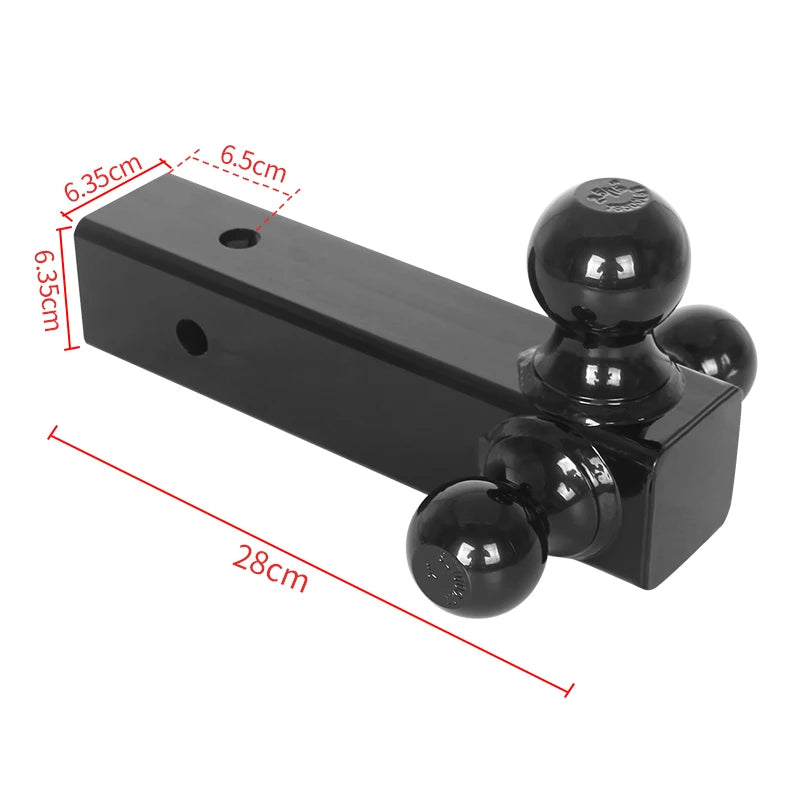 Fits for Ram3500 Heavy Duty Steel Tri-Ball 2-1/2 Inch Trailer Hitch Maximum Load 18500LBS Tow Hook RefitParts Car Accessories 2