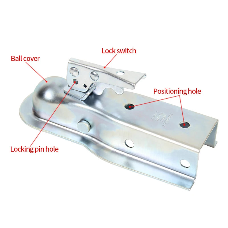 New High Quality 1-7/8 Inch Steel Quick-Locking Trailer Coupler 2000lbs Capacity RV/Tow Hook Easy Install 4