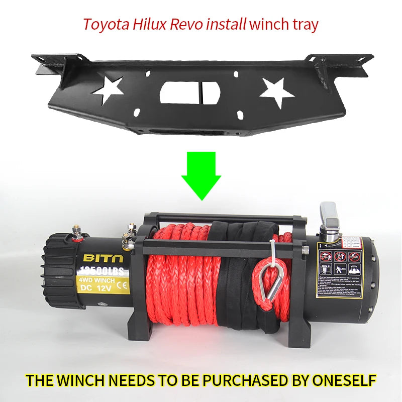 For Toyota Hilux Revo Steel Winch Tray Bracket Parts Winch Mounting Rack Holder Trailer Hitch Car Winch Cradle Accessories Frame 6
