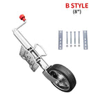 New High Quality Top Shaking Hand Cranked Trailer Jack Support Leg Guide Wheel Rubber Hitch Parts 1100lbs 6" 8" 10" 3