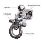 304 Stainless Steel Tow Hook for Prado LC250 Dragon's Tooth Design with Tow Ball Trailer Hitch Base Off-road Car Accessories 2
