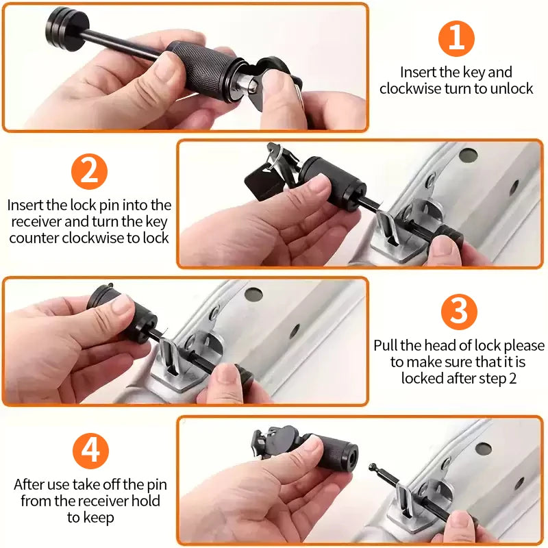 1/4 Inch Anti-Theft Trailer Coupler Lock Self-locking Car Trailer Anti-theft Lock Trailer Hitch Pin Parts & Accessory OEM 4