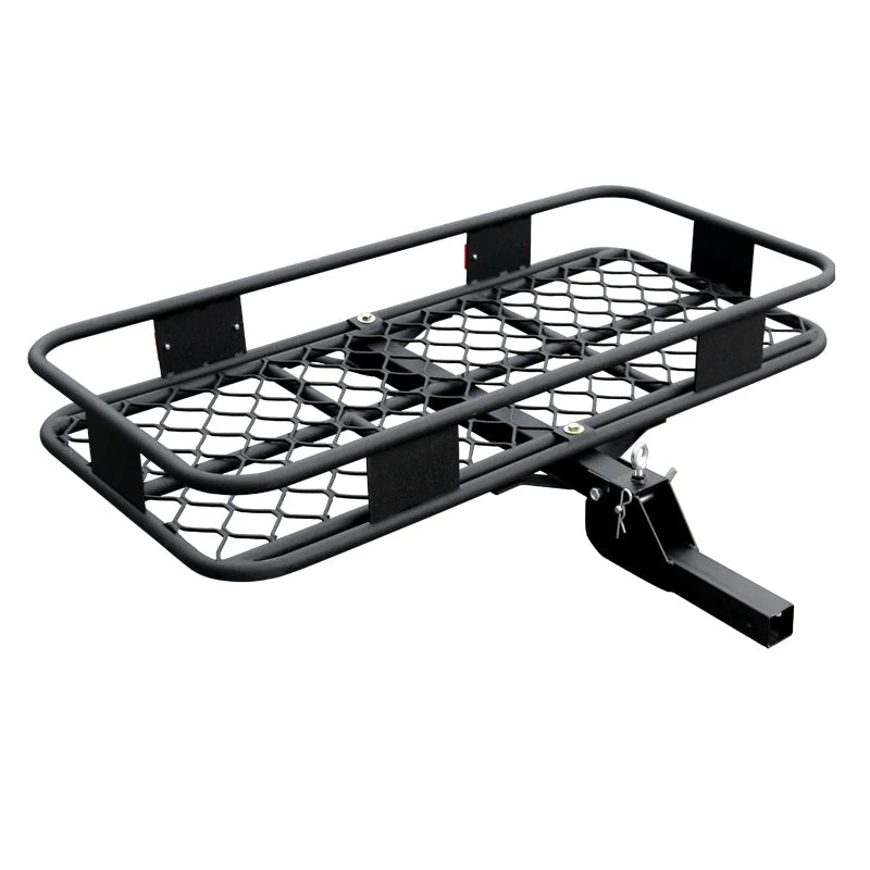 4x4 Offroad Car Black Aluminium Alloy Hitch Mount Luggage Basket 5x5cm square Quick Insertion for 2-inch Square Mouth Base 1