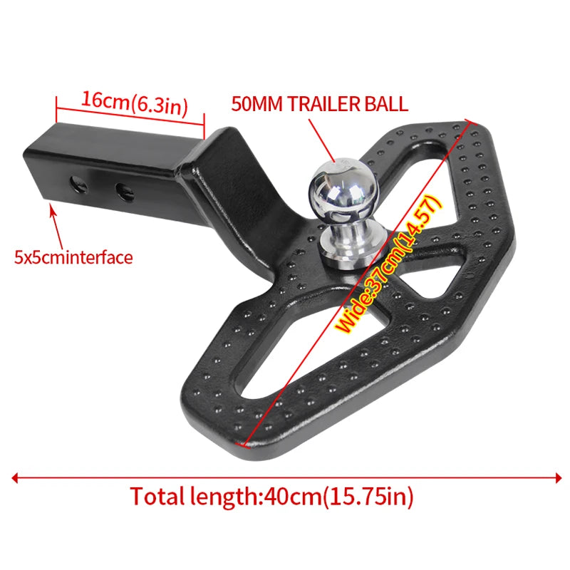 2inch Receiver for Rear Bumper Trailer Hitch Foot Pedal with 50mm Ball Tow Hook Refit Parts Off-road Car Accessories 3