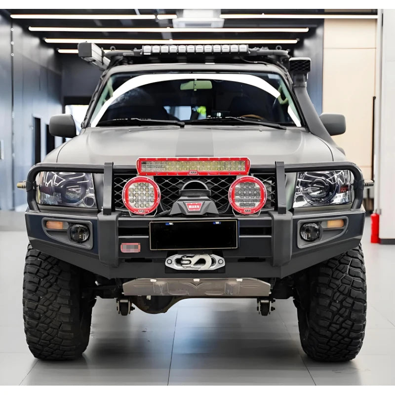 For Patrol Y61 Off-road SUV Steel Front Bumper Winch Tray Bracket Trailer Winch Refit Hitch Parts Camp Trailer Car Accessories 5