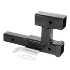Powder Coated Dual 2 Inch Hitch Receiver Parts Trailer Hitch Car Accessories Heavy Duty Steel Towing Adapter Dual Hitch Extender 1