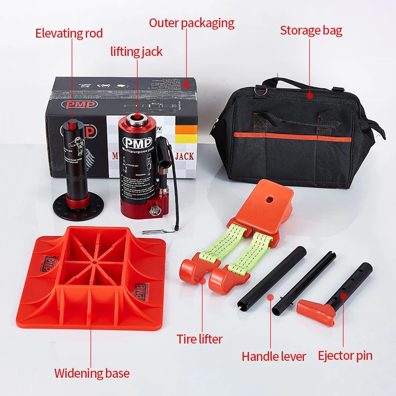 New 4 Ton Steel Portable Hydraulic Jack for Automobiles Hand Cranked Trailer Hitch Camp Trailer Accessories Tow Hook 6