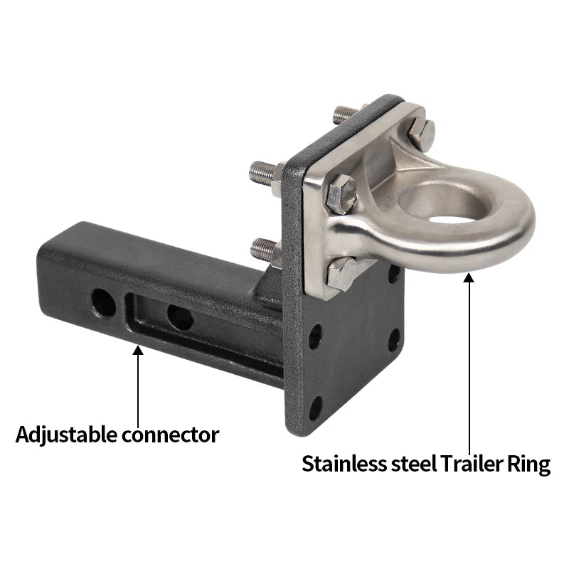Adjustable Height and Detachable Trailer Ring Fits Rear Bumper 2inch Receiver Trailer Hitch Camp Trailer Car Accessories 2