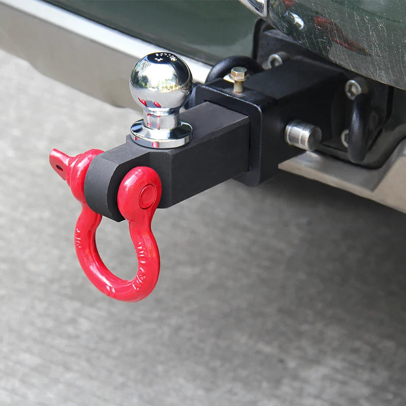 8 Ton Heavy Duty Trailer Hitch Shackle Hook 2 Inch Trailer Ball Mount Forged U Shackle D-Ring for Off-road Recovery Towing Hook 6