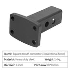 Trailer Rear Bumper Square Mouth Connector Towing Hook 5*5CM Pipe Convert 85*45CM Hole Trailer Hitch Pintle Hook Accessories 4