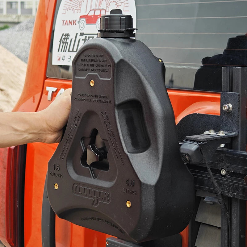New 1.6 Gallons Black Plastic PE High Quality Outdoor Water Tank Oil Drum Barrel Off-road Emergency Response Trailer Hitch Parts 2