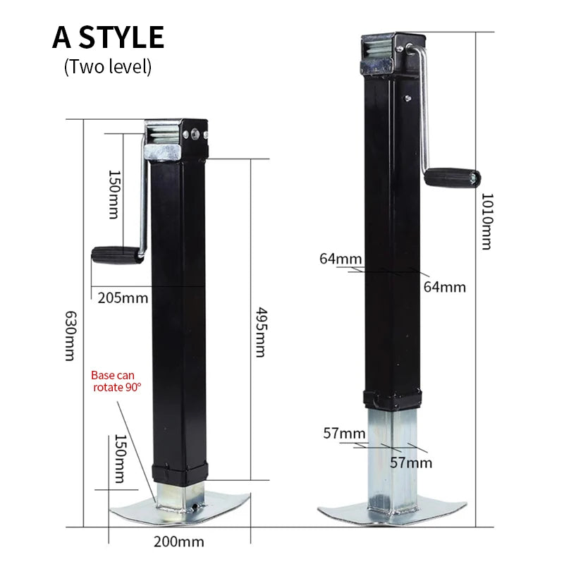 New High Quality 8000 Pound Heavy-duty Square Tube Trailer RV Jack Balance Lifting Support Leg Hitch Trailer Accessories 3