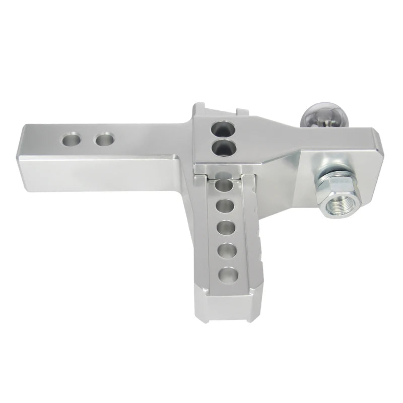 Aluminum Alloy 2inch Tow Ball Trailer Hitch 6inch Tow Arm 2inch Receiver Tow Hook Silver High Quality 6000LBS Off-road 2
