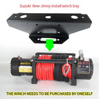 For New JIMNY Steel Front Bumper Winch Tray Bracket Parts Winch Mounting Rack Holder Trailer Hitch Car Winch Cradle Accessories 4