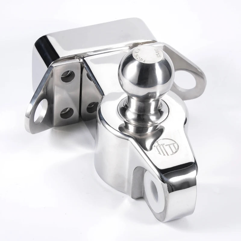 Stainless Steel Shackle Trailer Hook and 85x45mm Screw Hole Spacing Pintle Tow Hook Parts Trailer 50mm Hitch Ball Accessories 2