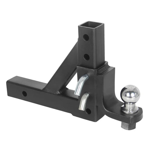 Adjustable Trailer Hitch Ball Mount with 50mm Tow Ball 4-Level Height Adjustable Removable for 2 Inch Receiver Truck RV Towing 1