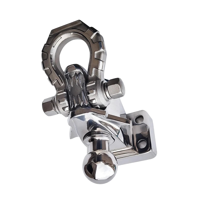 304 Stainless Steel Tow Hook for Prado LC250 Dragon's Tooth Design with Tow Ball Trailer Hitch Base Off-road Car Accessories 6